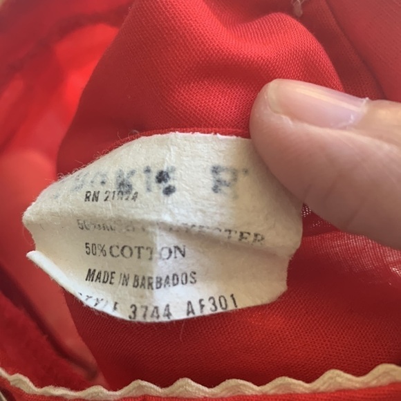 VINTAGE Red Rick Rack Embroidered Smocked Toddler Holiday Dress - Picture 6 of 7